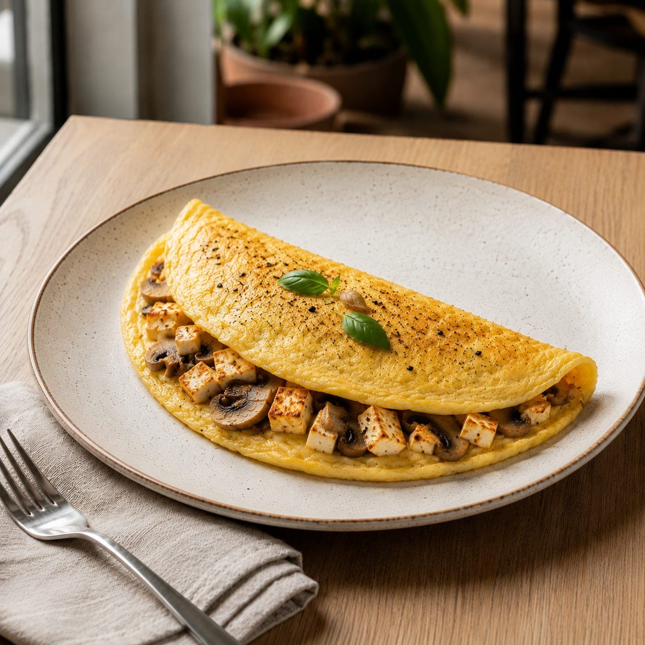 Paneer & Mushroom Delight Omelette